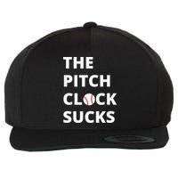 The Pitch Clock Sucks Pitching Shot Clock Baseball Pitcher Wool Snapback Cap