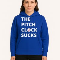 The Pitch Clock Sucks Pitching Shot Clock Baseball Pitcher Hoodie
