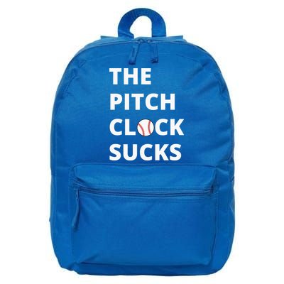 The Pitch Clock Sucks Pitching Shot Clock Baseball Pitcher 16 in Basic Backpack