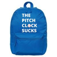 The Pitch Clock Sucks Pitching Shot Clock Baseball Pitcher 16 in Basic Backpack