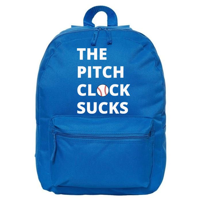 The Pitch Clock Sucks Pitching Shot Clock Baseball Pitcher 16 in Basic Backpack