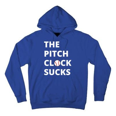 The Pitch Clock Sucks Pitching Shot Clock Baseball Pitcher Tall Hoodie