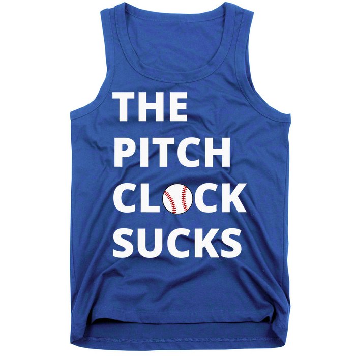 The Pitch Clock Sucks Pitching Shot Clock Baseball Pitcher Tank Top
