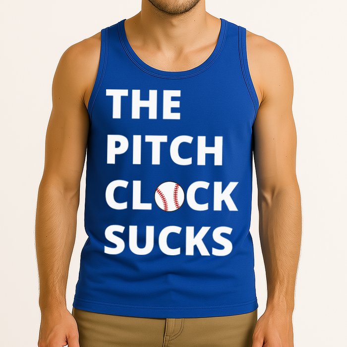 The Pitch Clock Sucks Pitching Shot Clock Baseball Pitcher Tank Top