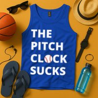 The Pitch Clock Sucks Pitching Shot Clock Baseball Pitcher Tank Top
