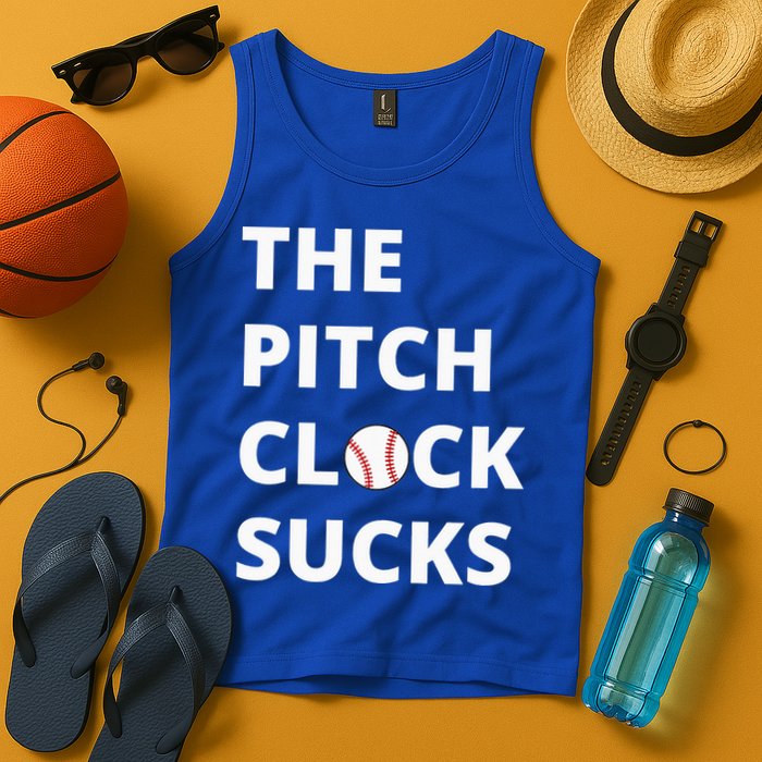 The Pitch Clock Sucks Pitching Shot Clock Baseball Pitcher Tank Top