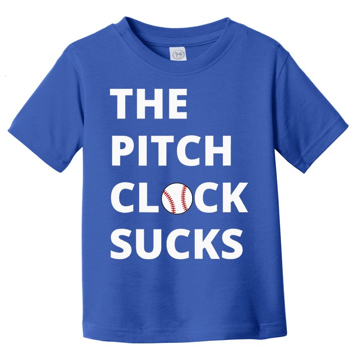 The Pitch Clock Sucks Pitching Shot Clock Baseball Pitcher Toddler T-Shirt