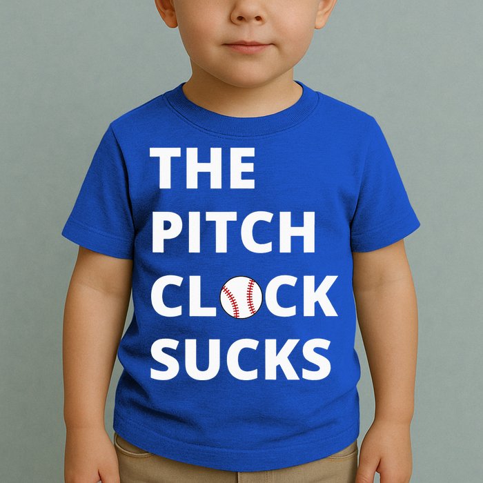 The Pitch Clock Sucks Pitching Shot Clock Baseball Pitcher Toddler T-Shirt