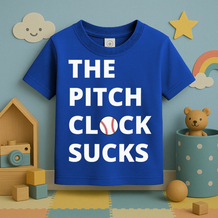 The Pitch Clock Sucks Pitching Shot Clock Baseball Pitcher Toddler T-Shirt