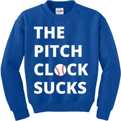 The Pitch Clock Sucks Pitching Shot Clock Baseball Pitcher Kids Sweatshirt