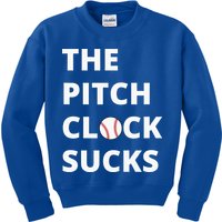The Pitch Clock Sucks Pitching Shot Clock Baseball Pitcher Kids Sweatshirt