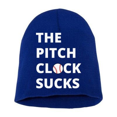 The Pitch Clock Sucks Pitching Shot Clock Baseball Pitcher Short Acrylic Beanie