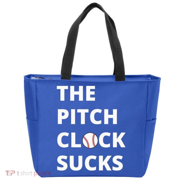The Pitch Clock Sucks Pitching Shot Clock Baseball Pitcher Zip Tote Bag