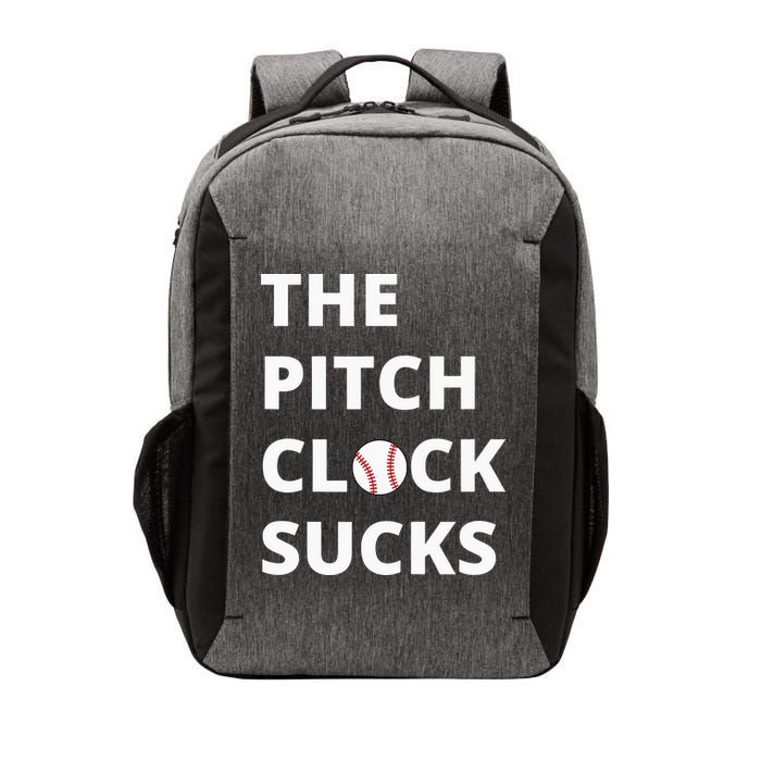The Pitch Clock Sucks Pitching Shot Clock Baseball Pitcher Vector Backpack