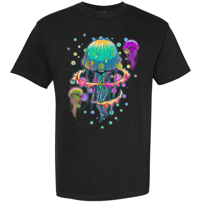 Trippy Psychedelic Colorful Jellyfish Garment-Dyed Heavyweight T-Shirt
