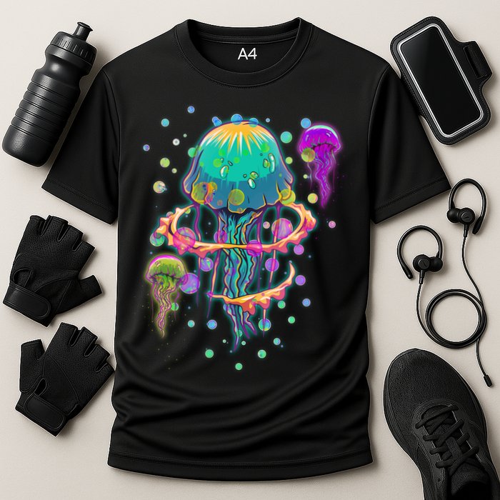 Trippy Psychedelic Colorful Jellyfish Performance Shirt