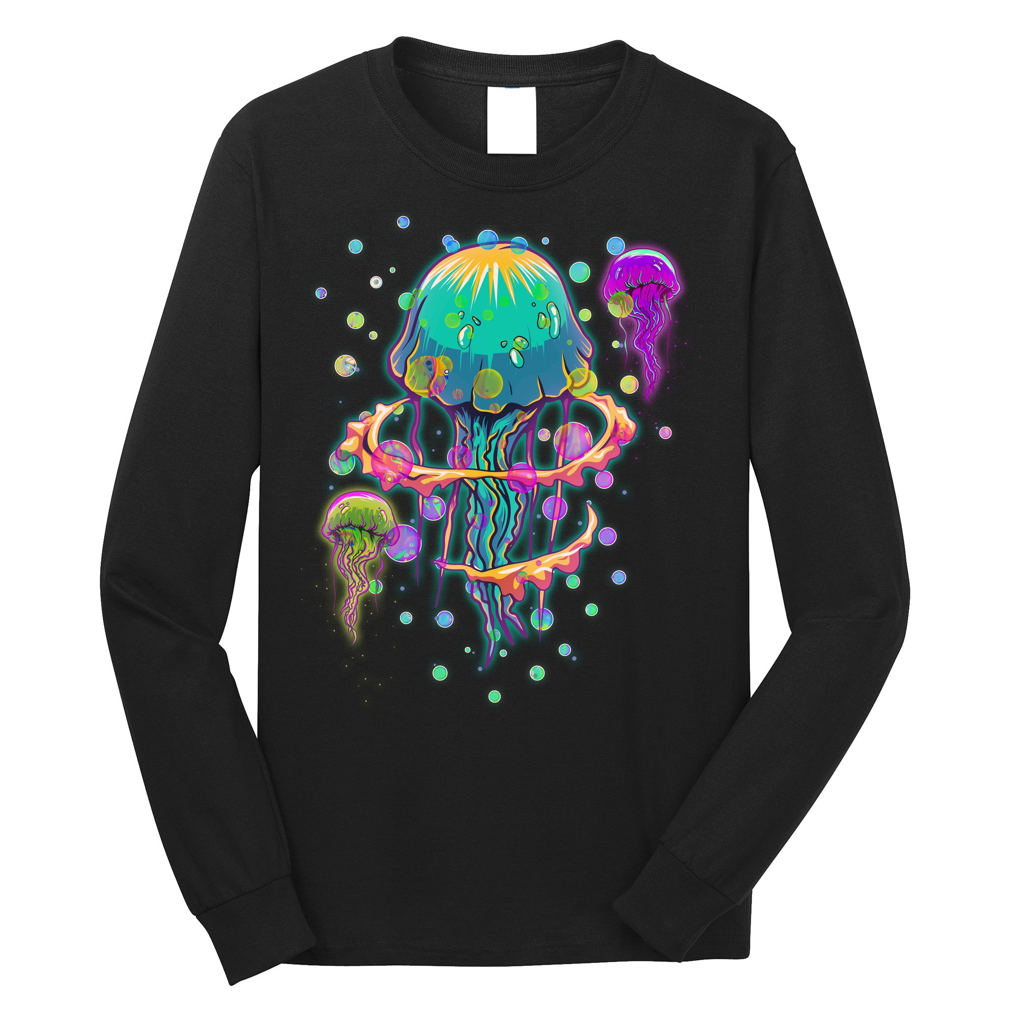 Trippy Psychedelic Colorful Jellyfish Long Sleeve Shirt