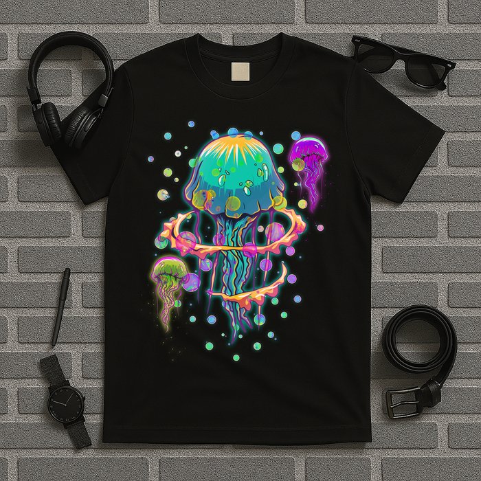 Trippy Psychedelic Colorful Jellyfish T-Shirt
