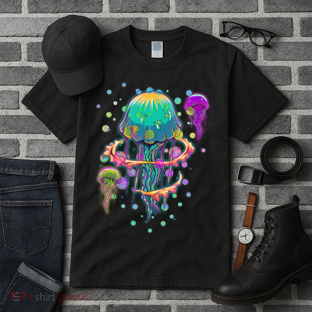 Trippy Psychedelic Colorful Jellyfish Tall T-Shirt
