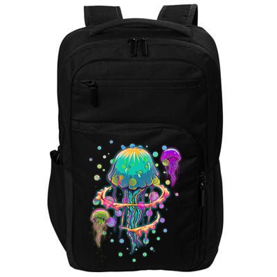 Trippy Psychedelic Colorful Jellyfish Impact Tech Backpack
