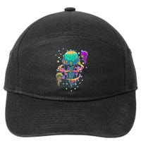 Trippy Psychedelic Colorful Jellyfish 7-Panel Snapback Hat
