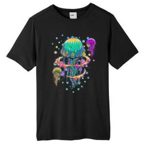 Trippy Psychedelic Colorful Jellyfish Tall Fusion ChromaSoft Performance T-Shirt