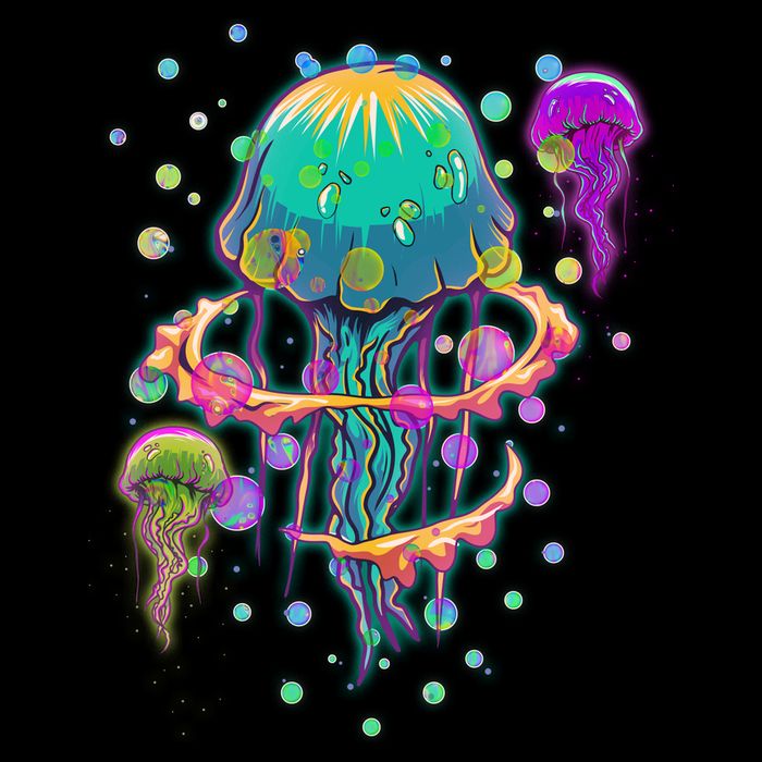 Trippy Psychedelic Colorful Jellyfish Bucket Hat