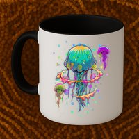 Trippy Psychedelic Colorful Jellyfish Mug