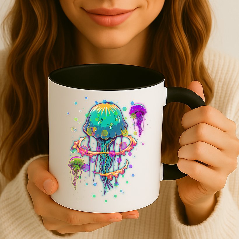 Trippy Psychedelic Colorful Jellyfish Mug