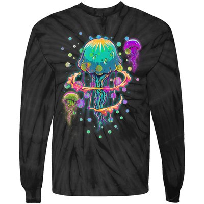 Trippy Psychedelic Colorful Jellyfish Tie-Dye Long Sleeve Shirt