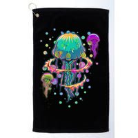 Trippy Psychedelic Colorful Jellyfish Golf Towel