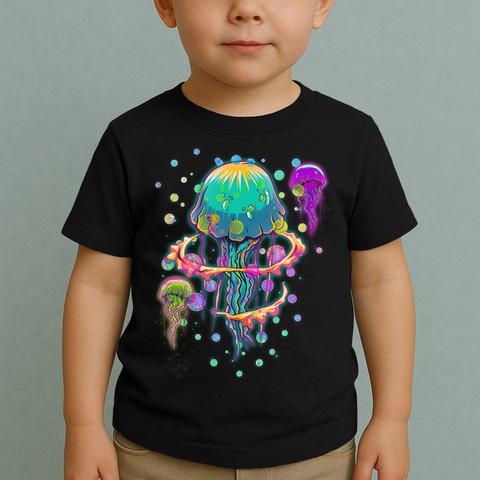 Trippy Psychedelic Colorful Jellyfish Toddler T-Shirt