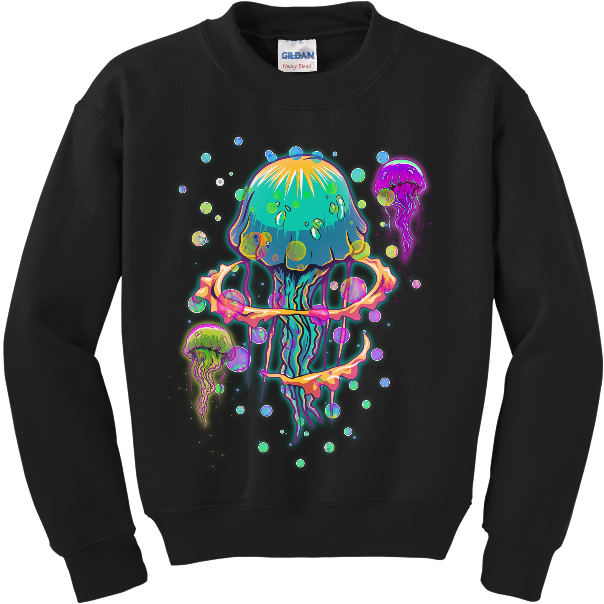 Trippy Psychedelic Colorful Jellyfish Kids Sweatshirt