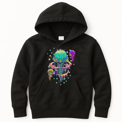 Trippy Psychedelic Colorful Jellyfish Kids Hoodie