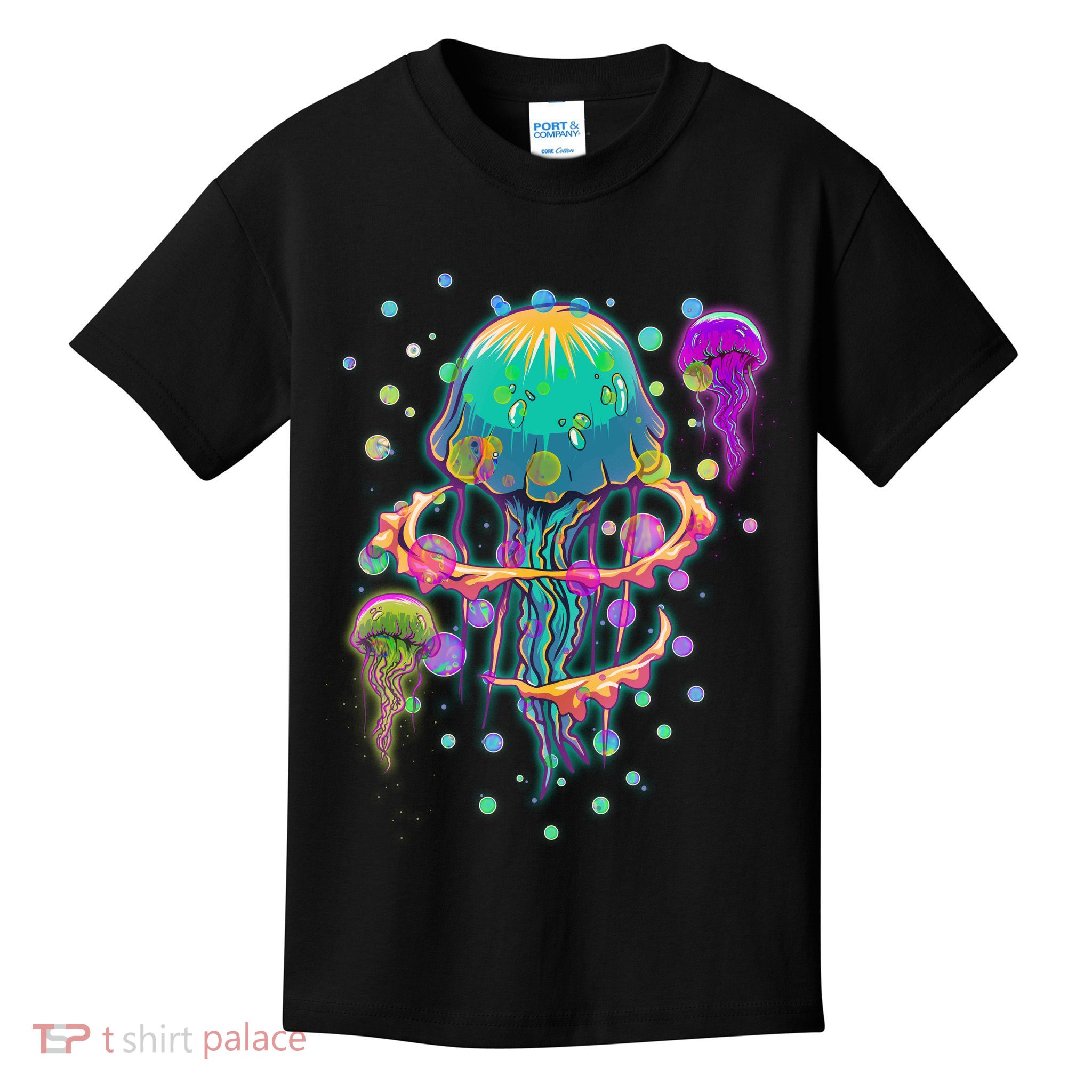 Trippy Psychedelic Colorful Jellyfish Kids T-Shirt