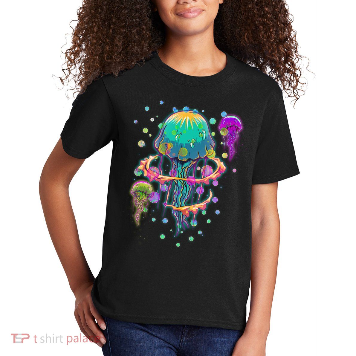 Trippy Psychedelic Colorful Jellyfish Kids T-Shirt