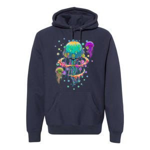 Trippy Psychedelic Colorful Jellyfish Premium Hoodie