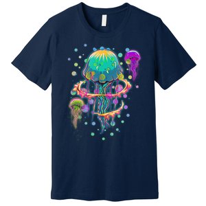 Trippy Psychedelic Colorful Jellyfish Premium T-Shirt