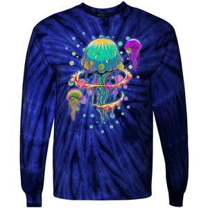 Trippy Psychedelic Colorful Jellyfish Tie-Dye Long Sleeve Shirt