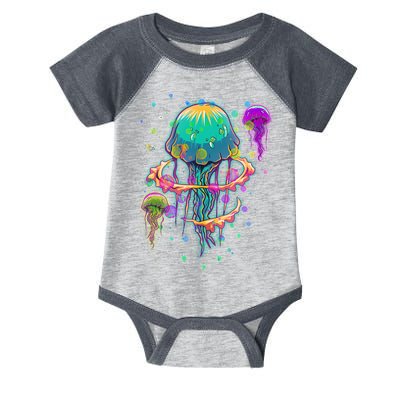 Trippy Psychedelic Colorful Jellyfish Infant Baby Jersey Bodysuit