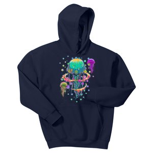 Trippy Psychedelic Colorful Jellyfish Kids Hoodie