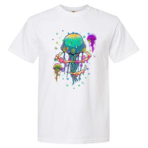 Trippy Psychedelic Colorful Jellyfish Garment-Dyed Heavyweight T-Shirt