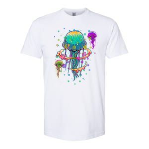 Trippy Psychedelic Colorful Jellyfish Softstyle CVC T-Shirt