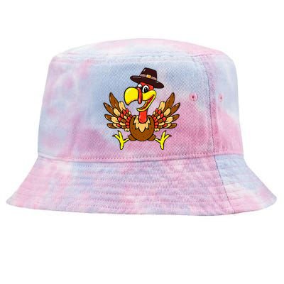 Turkey Pilgrim Costume For Thanksgiving Tie-Dyed Bucket Hat