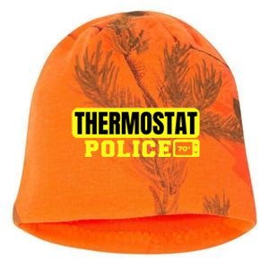 Thermostat Police Cool Funny Fathers Day Dad Jokes Cute Gift Kati - Camo Knit Beanie