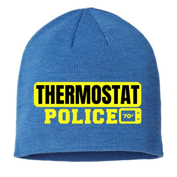 Thermostat Police Cool Funny Fathers Day Dad Jokes Cute Gift Sustainable Beanie