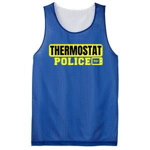 Thermostat Police Cool Funny Fathers Day Dad Jokes Cute Gift Mesh Reversible Basketball Jersey Tank