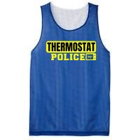 Thermostat Police Cool Funny Fathers Day Dad Jokes Cute Gift Mesh Reversible Basketball Jersey Tank