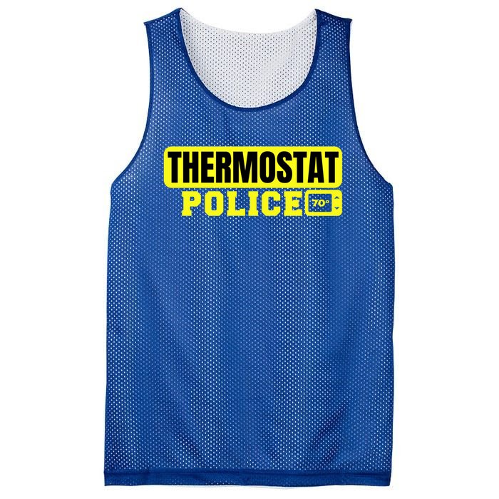 Thermostat Police Cool Funny Fathers Day Dad Jokes Cute Gift Mesh Reversible Basketball Jersey Tank