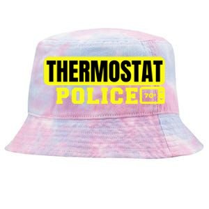 Thermostat Police Cool Funny Fathers Day Dad Jokes Cute Gift Tie-Dyed Bucket Hat